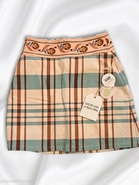 Spartina 449 Matilda Bi-Stretch Skort in Kalalanta Plaid Cream
